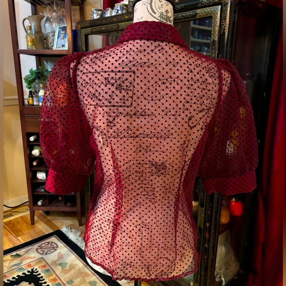 Haute Monde Puff Sleeve Polka Dot Blouse - Picture 3 of 5